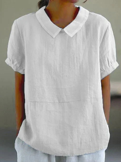 Rosalba | Women's Peter Pan Collar Short Sleeve Blouse