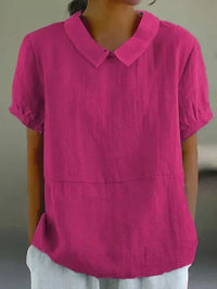 Rosalba | Women's Peter Pan Collar Short Sleeve Blouse