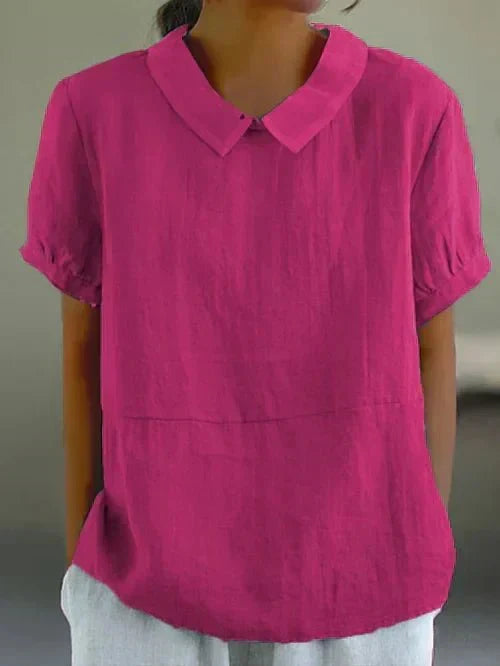 Rosalba | Women's Peter Pan Collar Short Sleeve Blouse