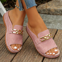 Rosalinda | Women's Cushioned Slide Sandals with Gold Hardware