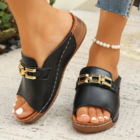 Rosalinda | Women's Cushioned Slide Sandals with Gold Hardware