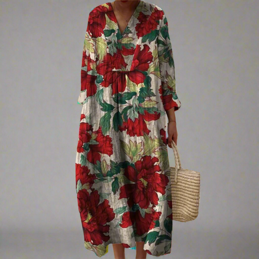 Rosalinda | Women's Floral Long Sleeve Midi Dress