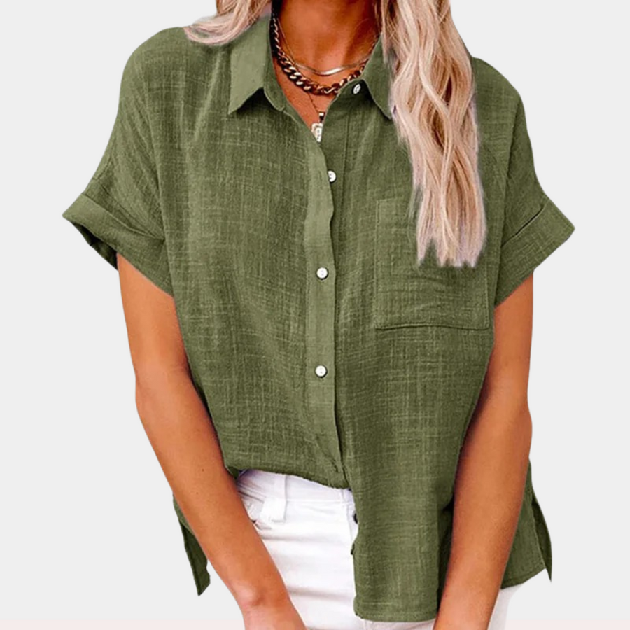 Rosalynn | Women's Short Sleeve Button Up Shirt