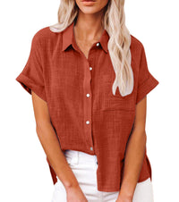 Rosalynn | Women's Short Sleeve Button Up Shirt