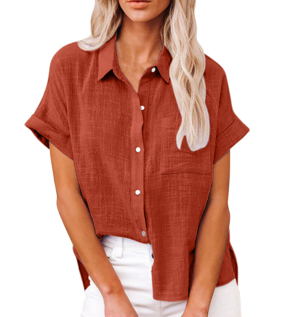 Rosalynn | Women's Short Sleeve Button Up Shirt