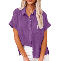 Rosalynn | Women's Short Sleeve Button Up Shirt