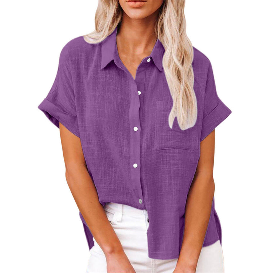 Rosalynn | Women's Short Sleeve Button Up Shirt