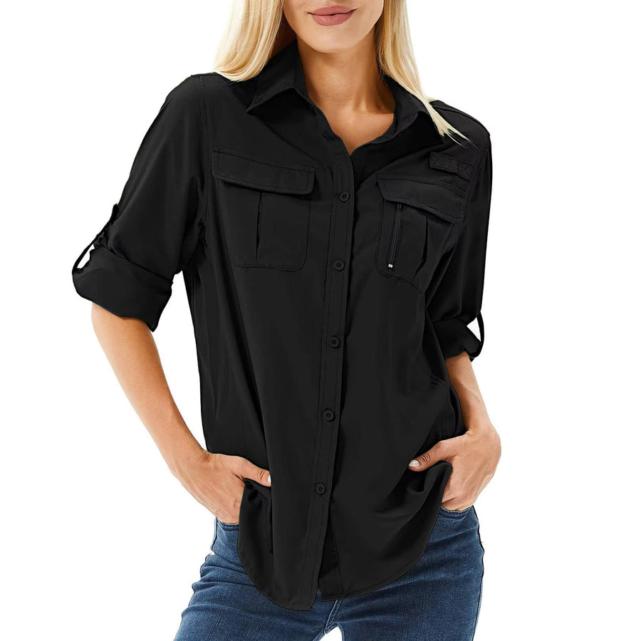 Rosamund | Women's Collared Long Sleeve Button Down Shirt