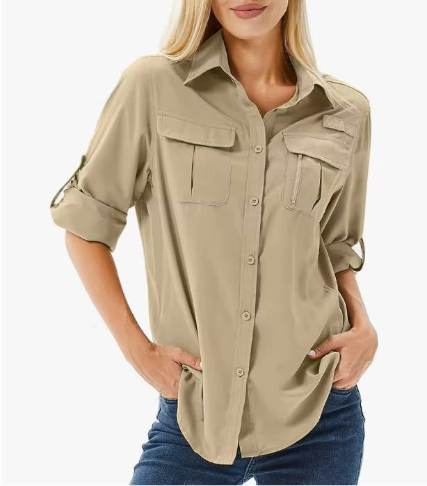 Rosamund | Women's Collared Long Sleeve Button Down Shirt
