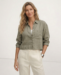 Rosamund | Women's Cropped Oversized Button-Down Shirt