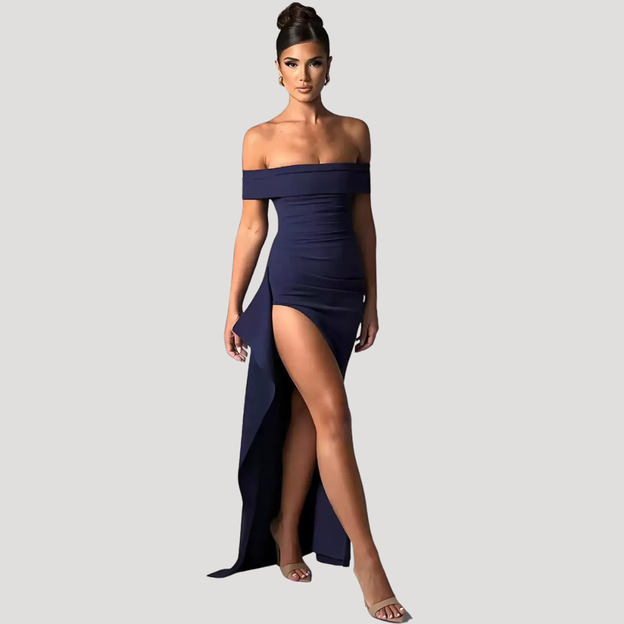 Rosamund | Women's Off Shoulder Ruched Maxi Evening Dress