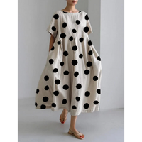 Rosanne | Women's Polka Dot Short Sleeve Midi Dress