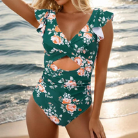 Rosaria | Women's Cross Front Cutout One Piece Swimsuit