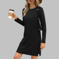 Rowanne | Women's Long Sleeve Round Neck Dress