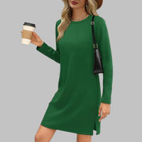 Rowanne | Women's Long Sleeve Round Neck Dress