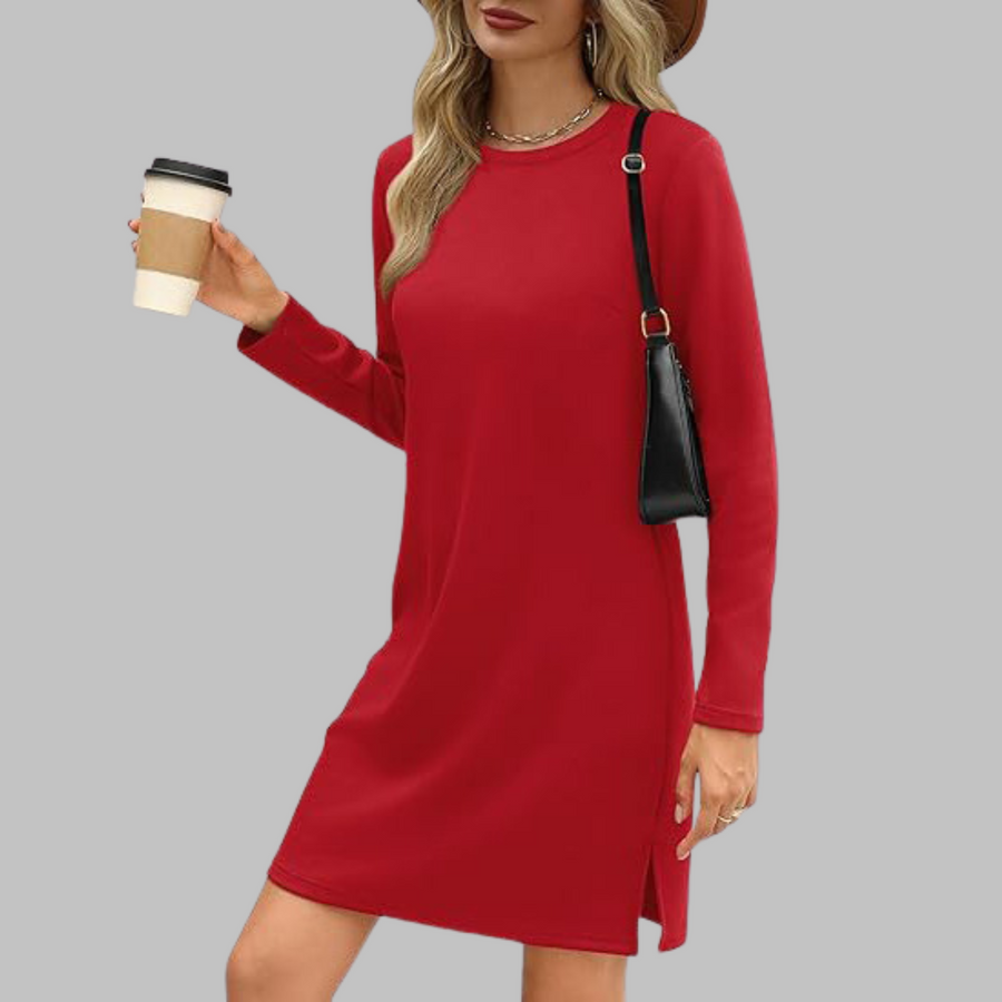 Rowanne | Women's Long Sleeve Round Neck Dress