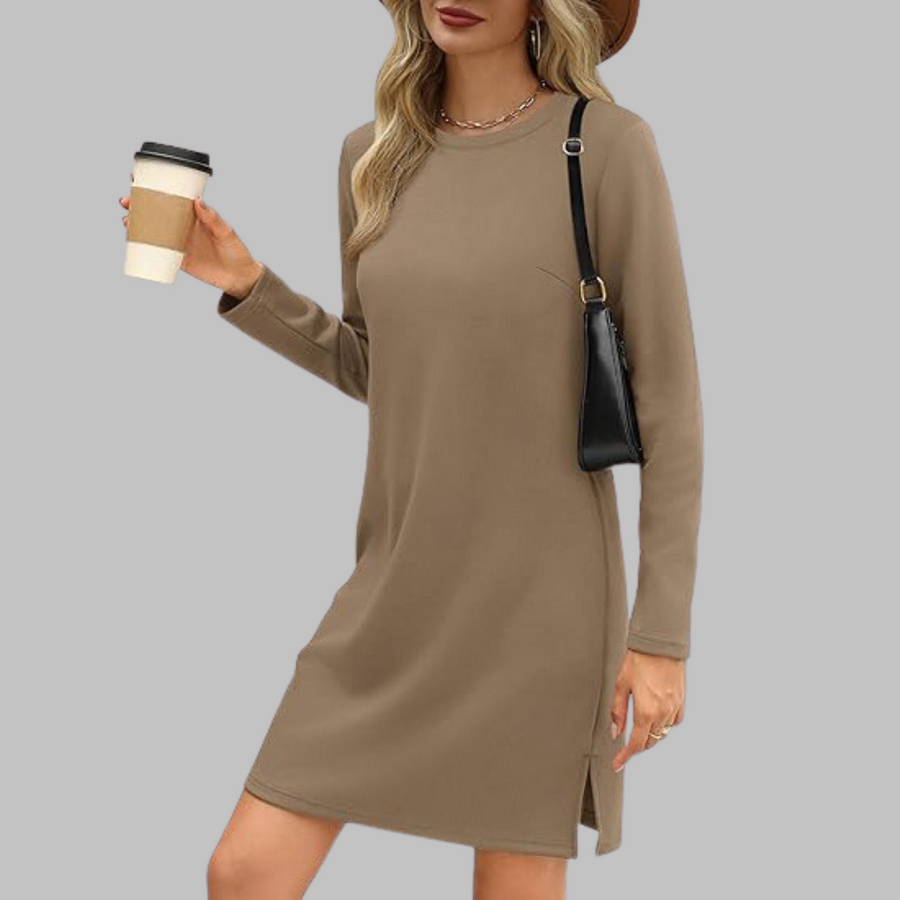 Rowanne | Women's Long Sleeve Round Neck Dress