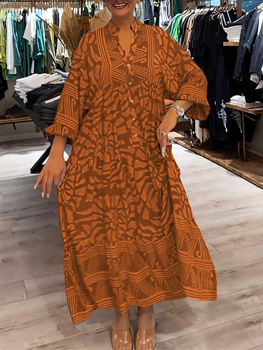 Roxana | Women's V Neck Long Sleeve Maxi Dress