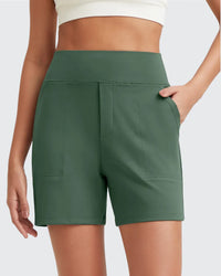 Zeni - High-Waisted Sports Shorts with Deep Pockets