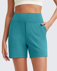 Zeni - High-Waisted Sports Shorts with Deep Pockets
