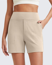 Zeni - High-Waisted Sports Shorts with Deep Pockets