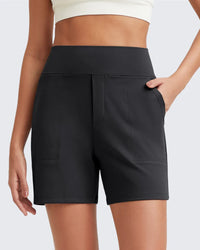 Zeni - High-Waisted Sports Shorts with Deep Pockets