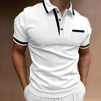 Savio | Men's Slim Fit Short Sleeve Contrast Stripe Polo
