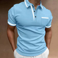 Savio | Men's Slim Fit Short Sleeve Contrast Stripe Polo