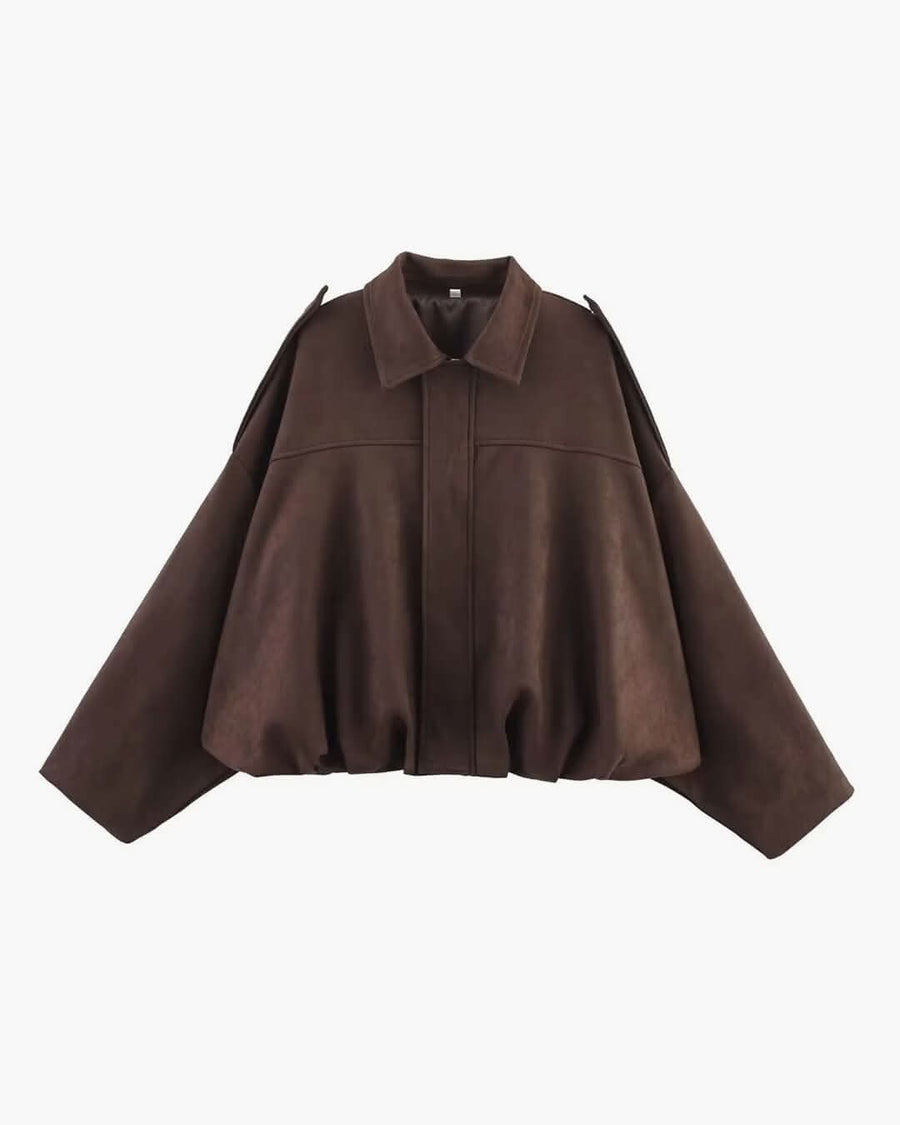 Lara Suede Bomber Jacket Coffee
