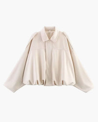 Lara Suede Bomber Jacket Creme