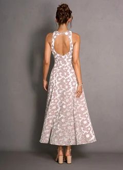 Selira Pink And White Maxi Dress
