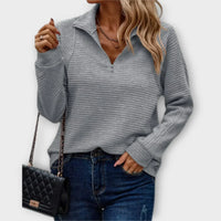 Seraphima | Women's Half Zip Ribbed Long Sleeve Pullover