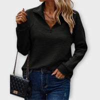 Seraphima | Women's Half Zip Ribbed Long Sleeve Pullover