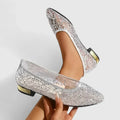 Seraphima | Women's Pointed Toe Mesh Flats with Low Block Heel