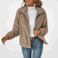 Seraphina | Women's Fuzzy Hooded Zip Up Jacket