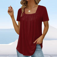 Seraphine | Women's Square Neck Pleated Blouse