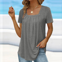 Seraphine | Women's Square Neck Pleated Blouse