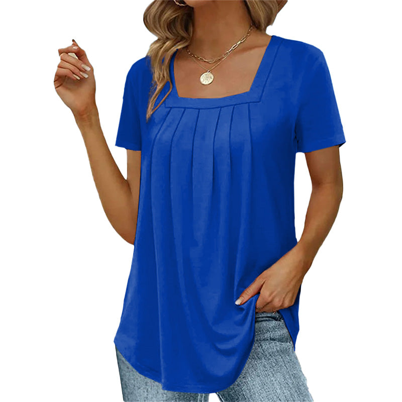 Seraphine | Women's Square Neck Pleated Blouse