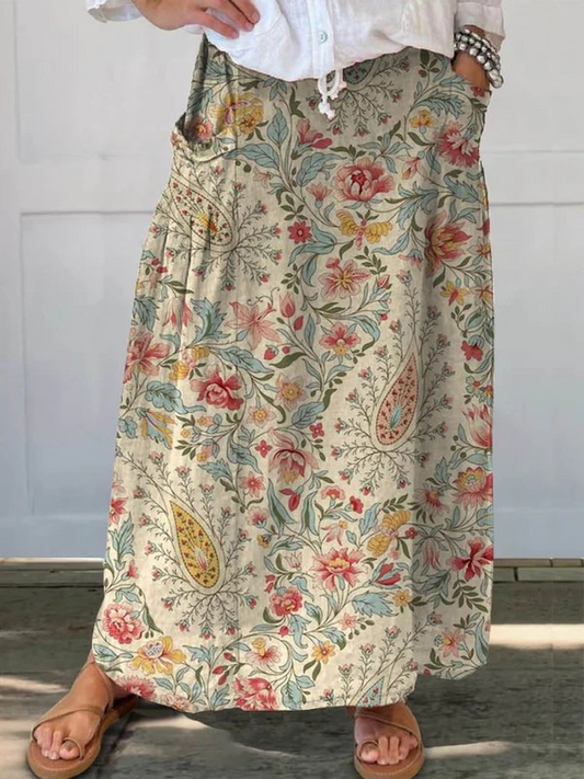 Seraphita | Women's Floral Print Maxi Skirt