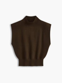 Seren | Women's Mock Neck Sleeveless Padded Shoulder Top