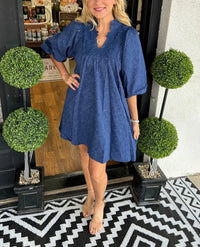Serenity | Women's V-Neck Puff Sleeve Mini Dress