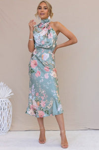 Shift Dress With Belt Light Green