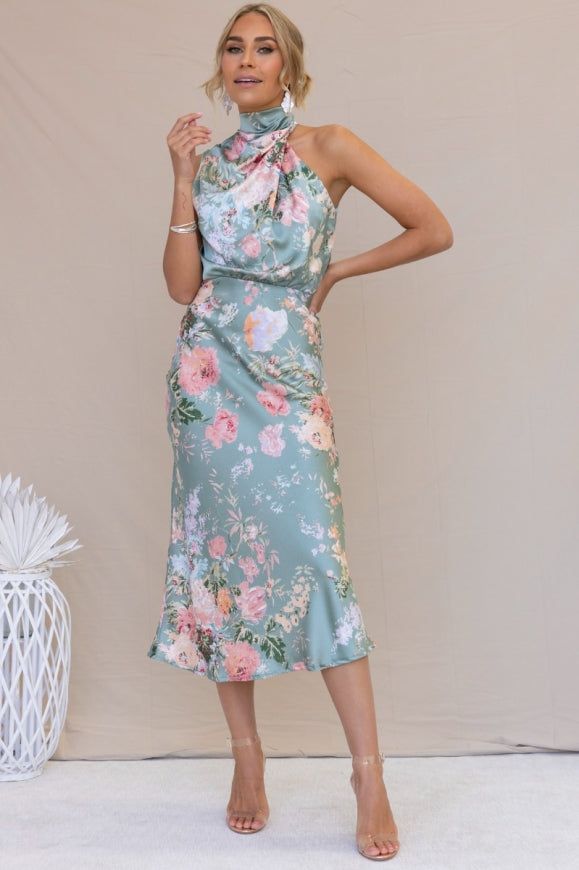 Shift Dress With Belt Light Green