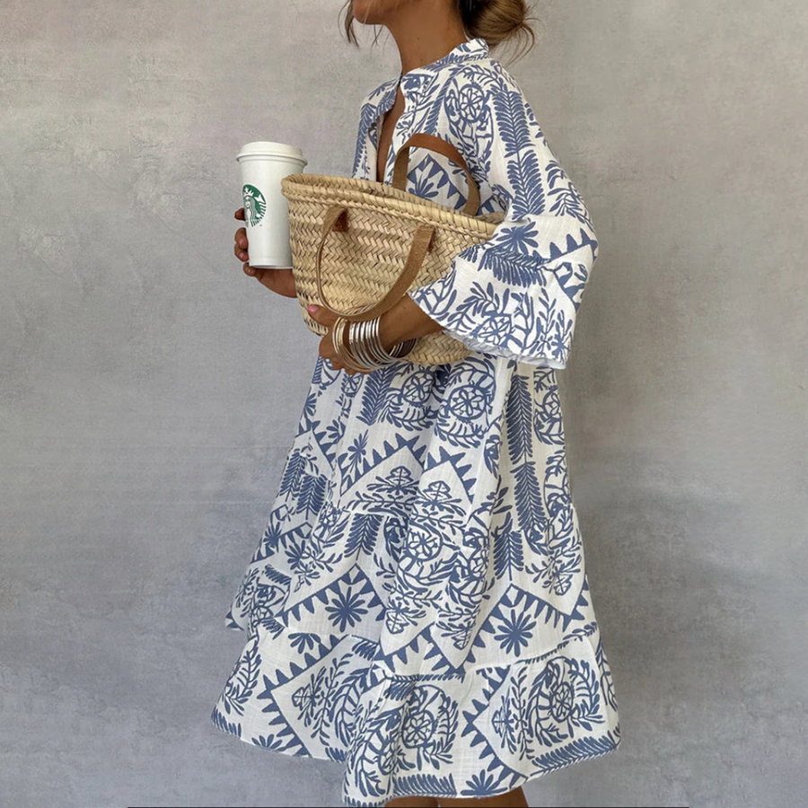 Sienna | Women's Patterned Long Sleeve Mini Dress