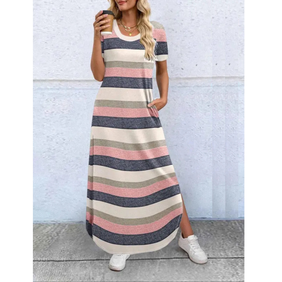 Sienna | Women's Round Neck Short Sleeve Maxi Dress