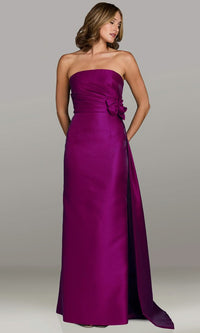 Silver Gia Franco 12549 Strapless Column Gown