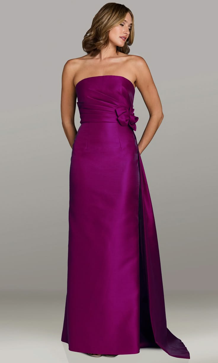 Silver Gia Franco 12549 Strapless Column Gown