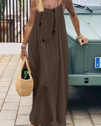 Solange | Women's Spaghetti Strap Flowy Maxi Dress