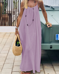 Solange | Women's Spaghetti Strap Flowy Maxi Dress