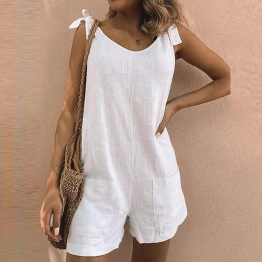 Solaris | Women's Bow Strap Sleeveless Romper